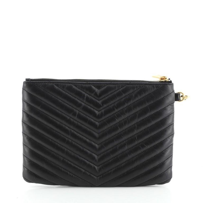 medium monogram matelassé leather wristlet