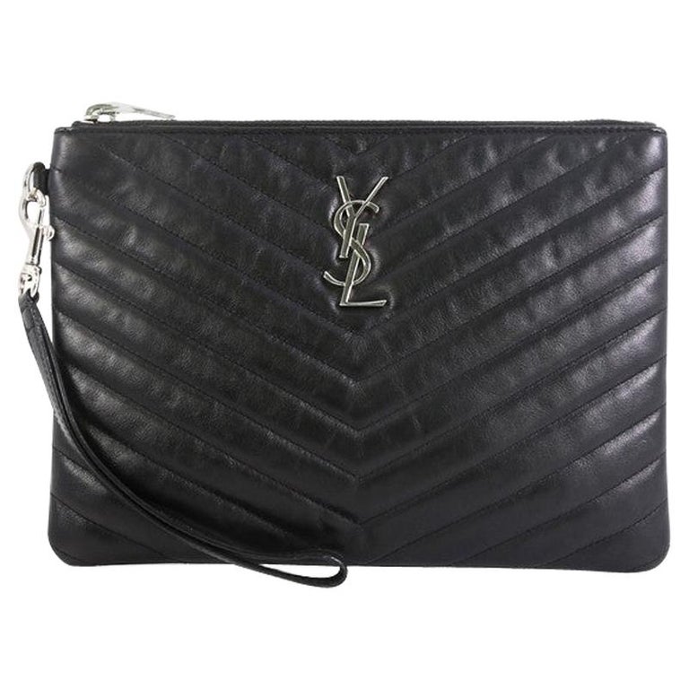 medium monogram matelassé leather wristlet