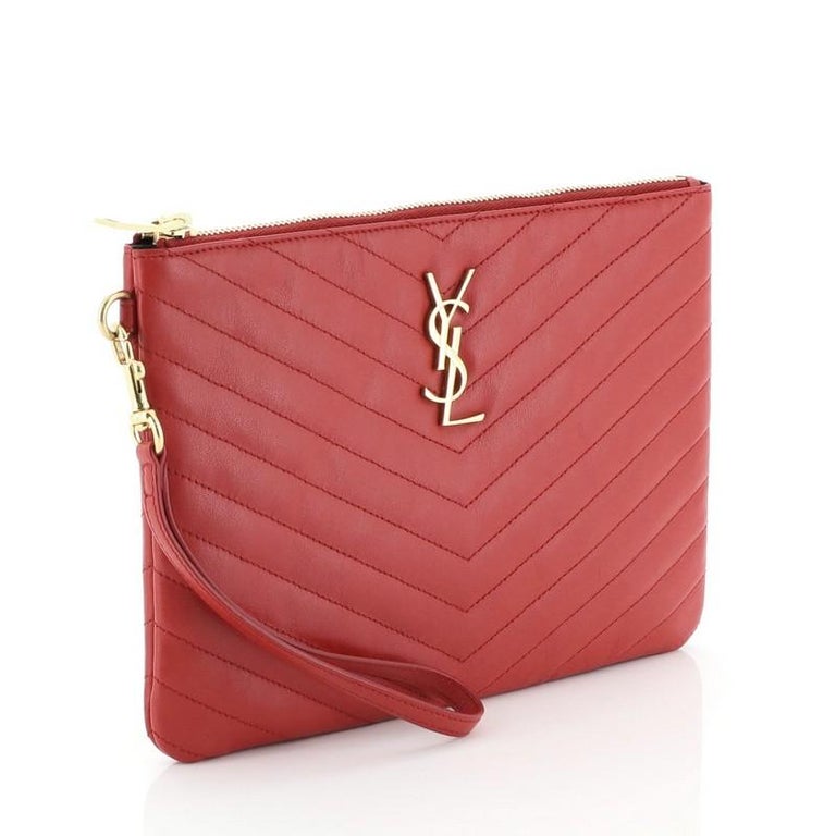 medium monogram matelassé leather wristlet