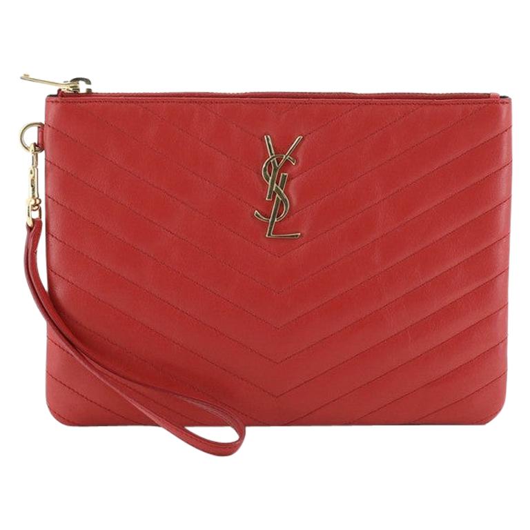 medium monogram matelassé leather wristlet