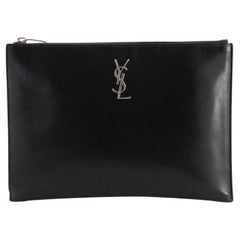 Saint Laurent Classic Monogram Zip Pouch Leather Small Saint Laurent Classic Monogram Zip Pouch Leather Small