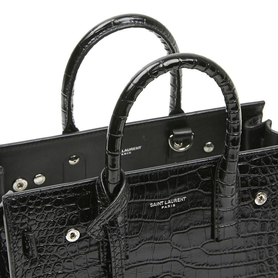 SAINT LAURENT Classic Sac de jour Nano In Pelle Nera Goffrata Coccodrillo In condizioni buone a Paris, FR