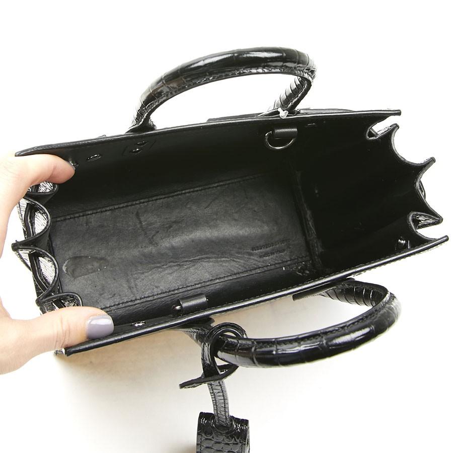 SAINT LAURENT Classic Sac de jour Nano In Pelle Nera Goffrata Coccodrillo 1