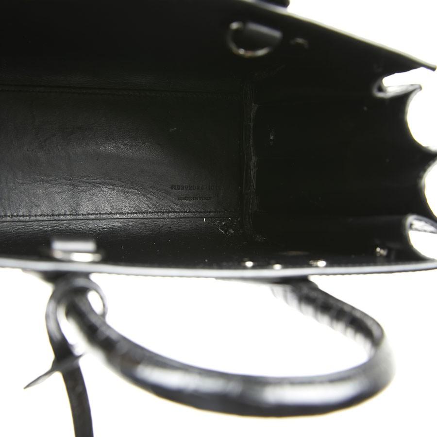 SAINT LAURENT Classic Sac de jour Nano In Pelle Nera Goffrata Coccodrillo 2