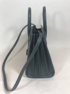 Saint Laurent Classic Small Sac De Jour Bag In Petrol Leather