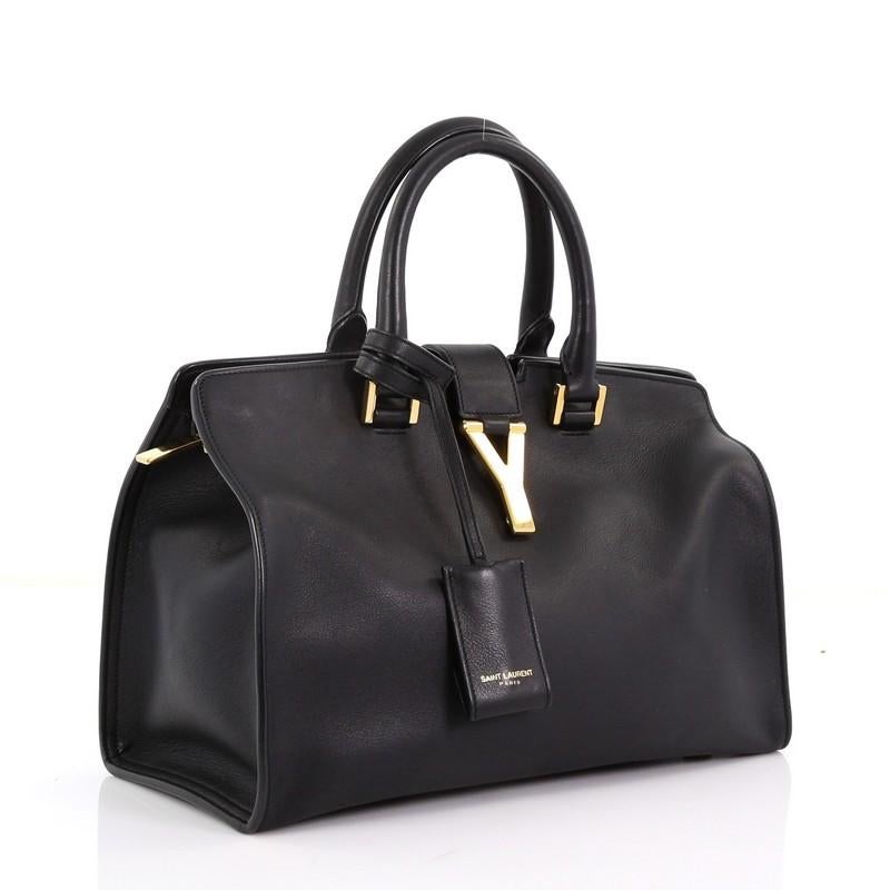 Black Saint Laurent Classic Y Cabas Leather Small