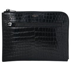 Saint Laurent Small Glossy Black Clutch
