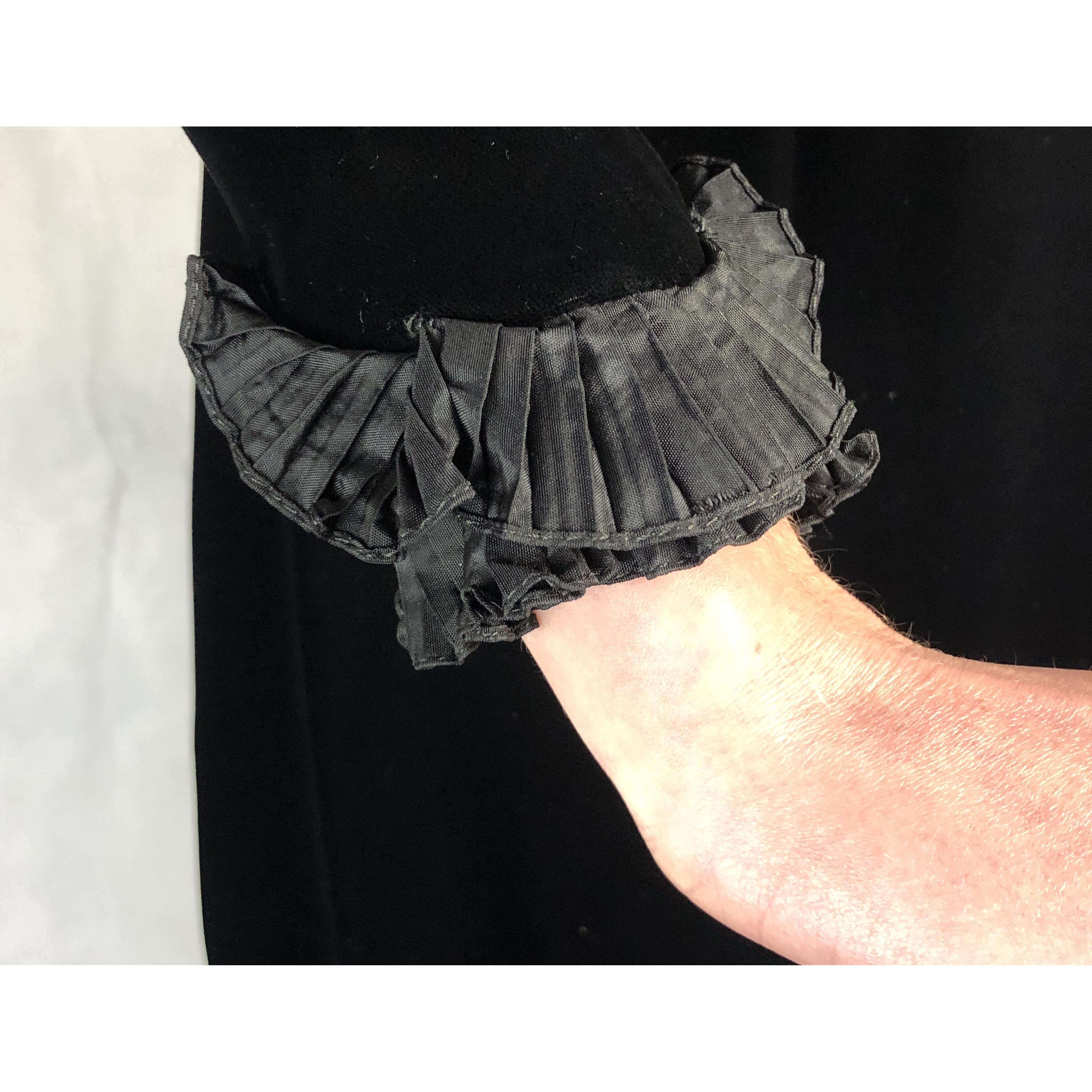 Black Saint Laurent collectable black iridescent velvet evening dress. Circa 1970s For Sale
