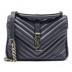 Saint Laurent College Medium Kettentasche - Leder - Blau