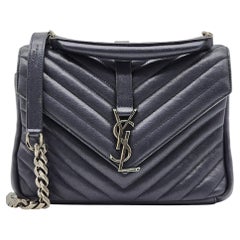 Saint Laurent College Medium Chain Bag - Leather - Blue