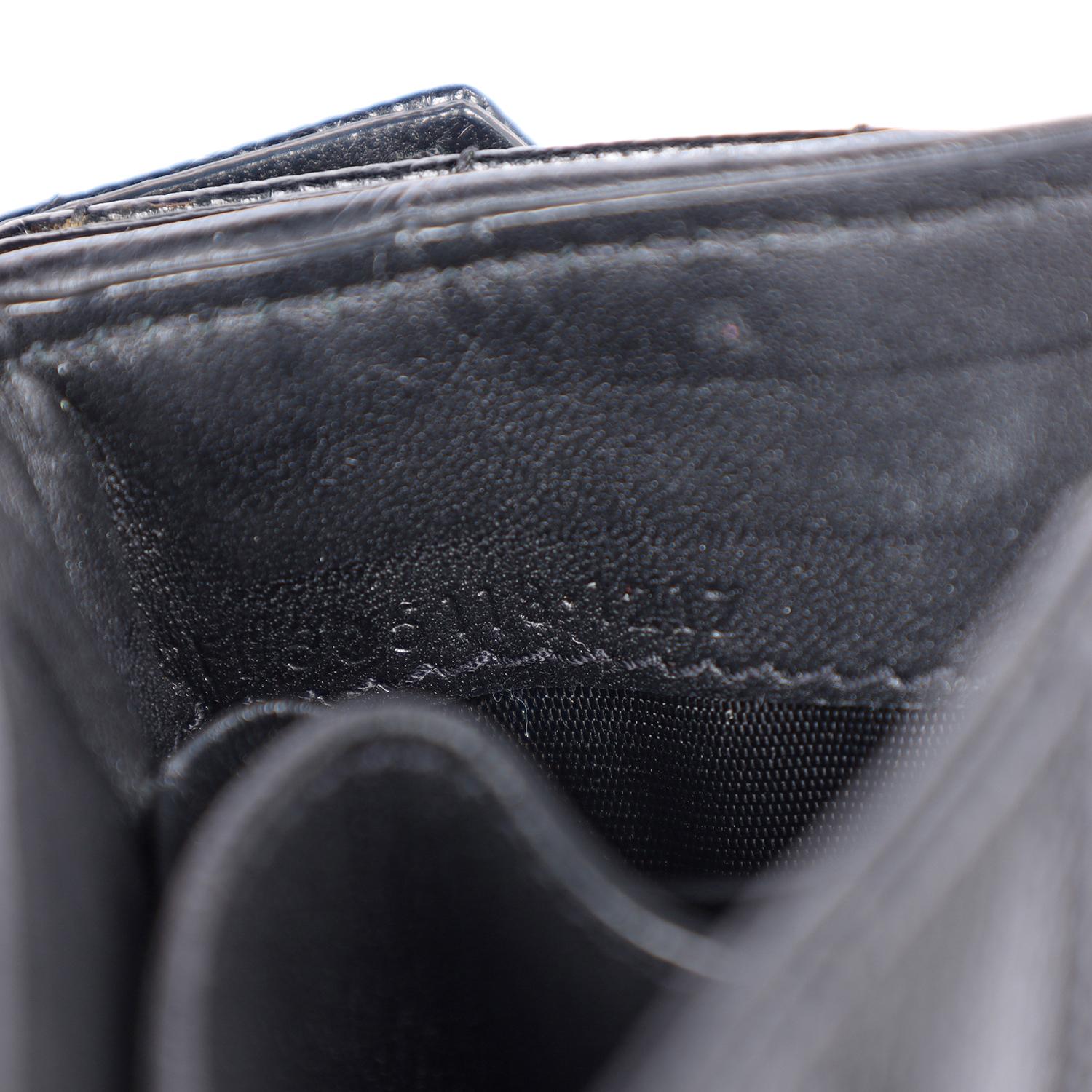 SAINT LAURENT Compact Tri Fold Wallet Black en venta 7