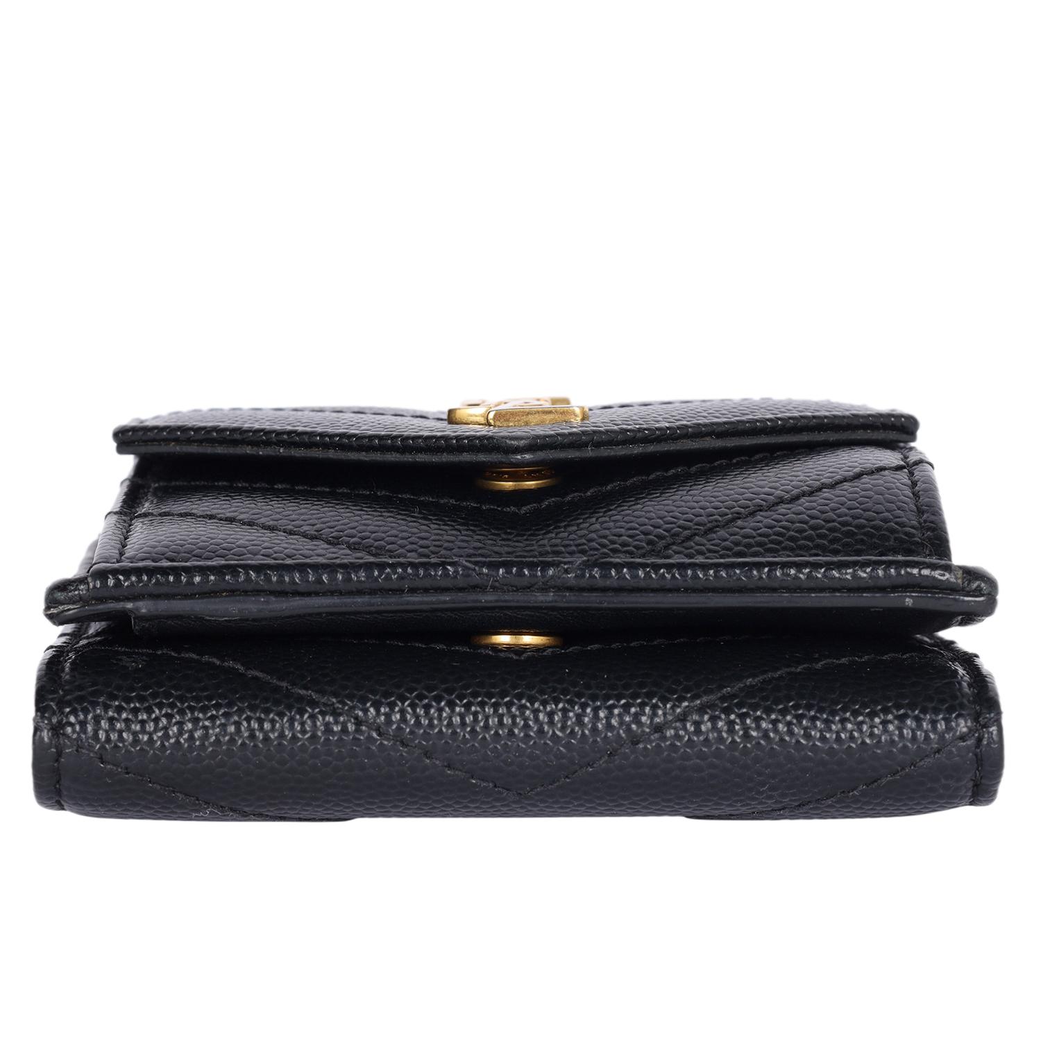 SAINT LAURENT Compact Tri Fold Wallet Black en venta 4