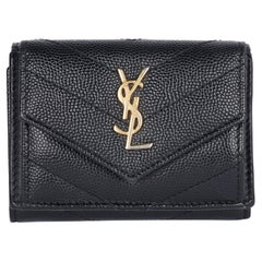 SAINT LAURENT Compact Tri Fold Wallet Black