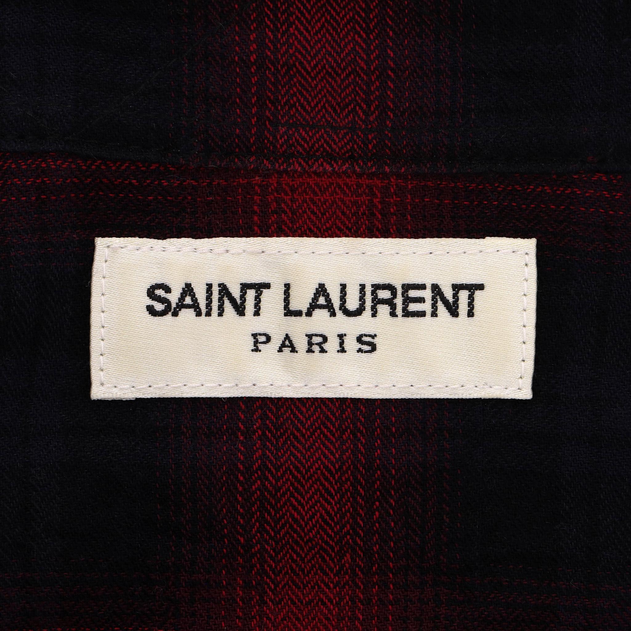 Saint Laurent Cotton Checked Shirt in vendita 1