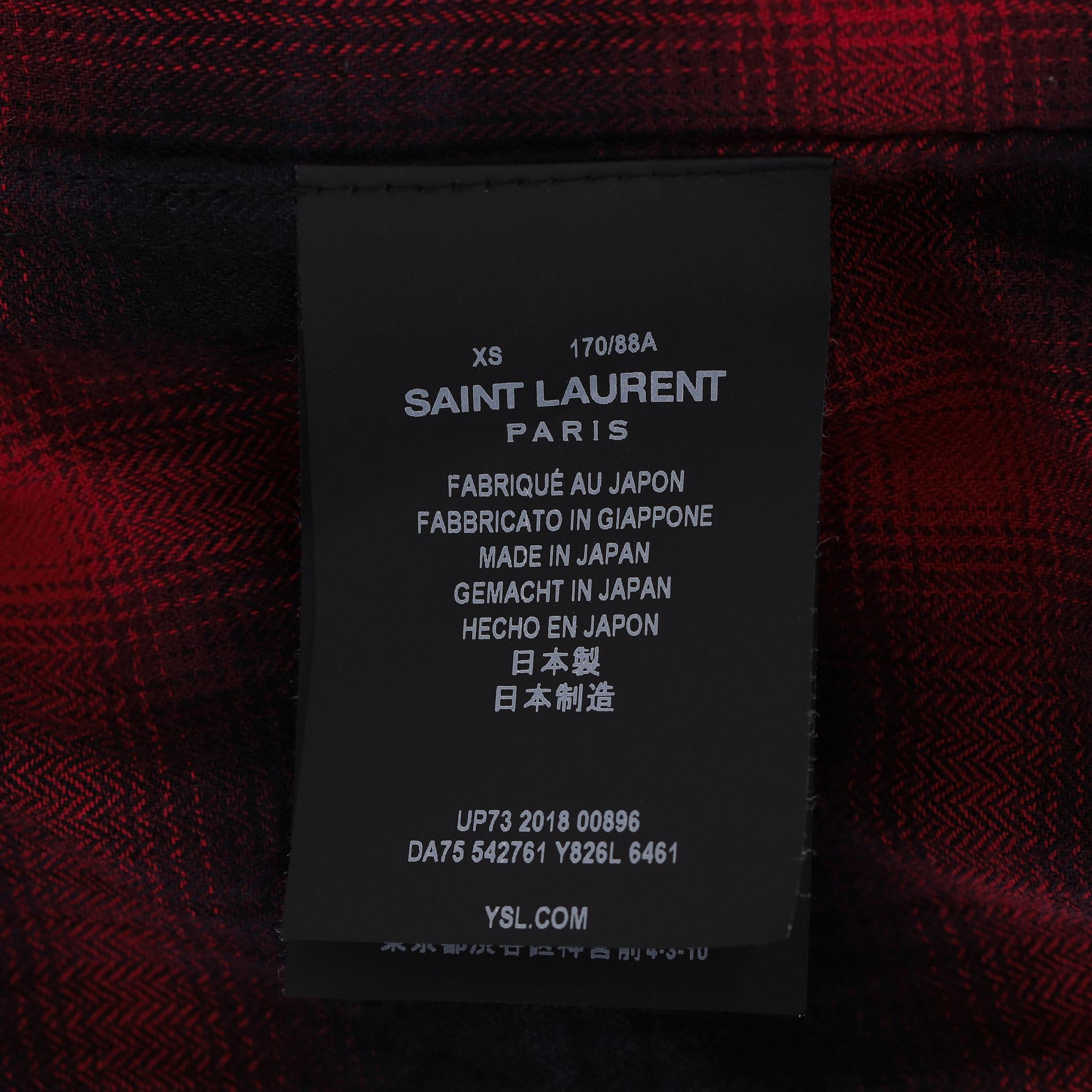 Saint Laurent Cotton Checked Shirt in vendita 3