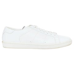 SAINT LAURENT Court Classic SL01, scarpe da tennis basse in pelle di vitello bianca, taglia EU37