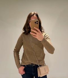 Saint Laurent Cream Crocodile Embossed Calfskin Leather Mini Sunset