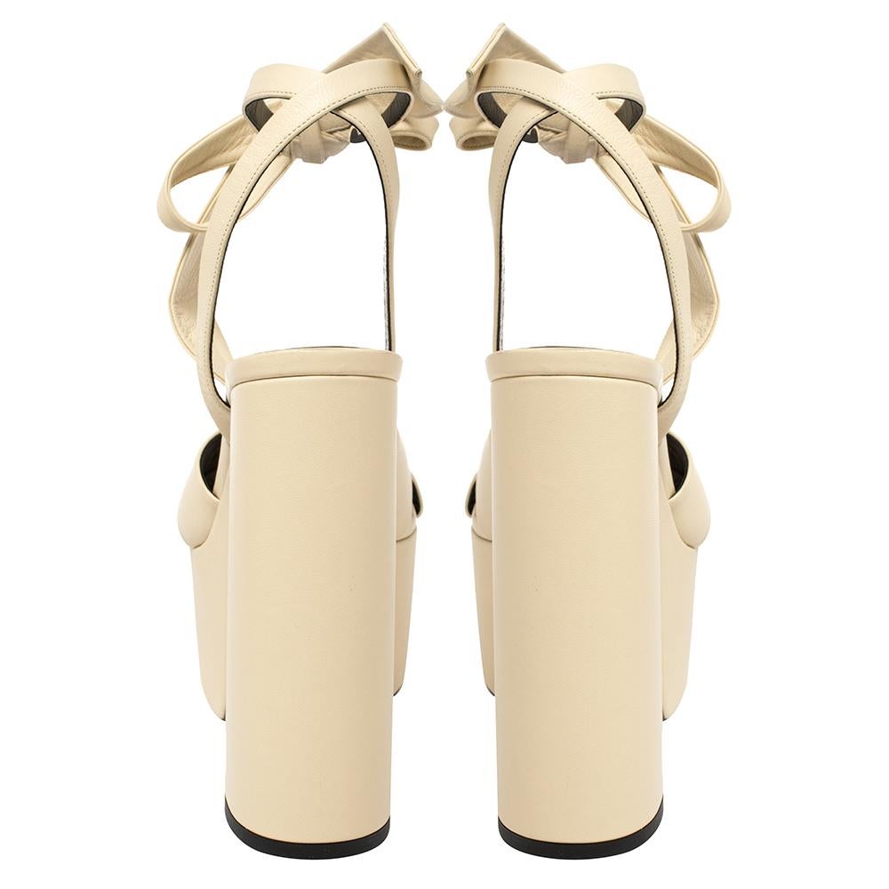 saint laurent bianca platform ankle-wrap sandals