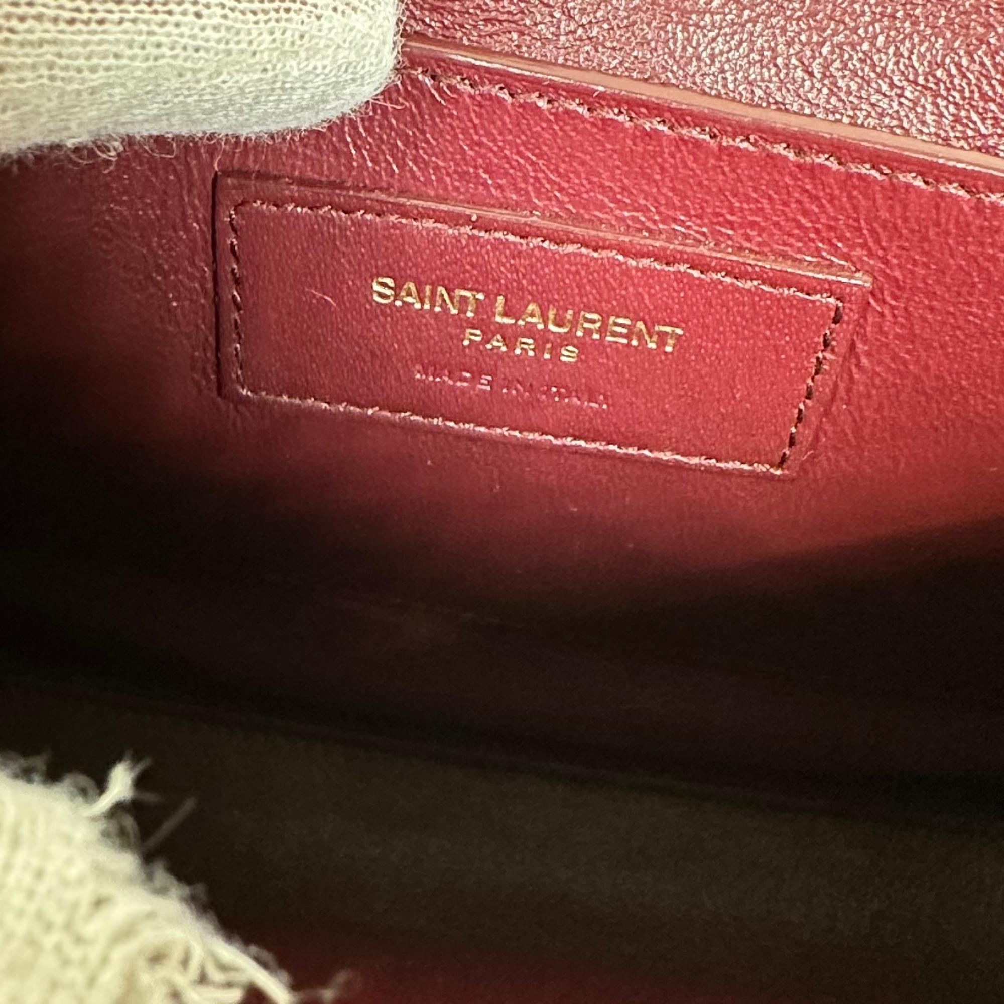 Saint Laurent Cream Leather Cassandra Shoulder Bag For Sale 1