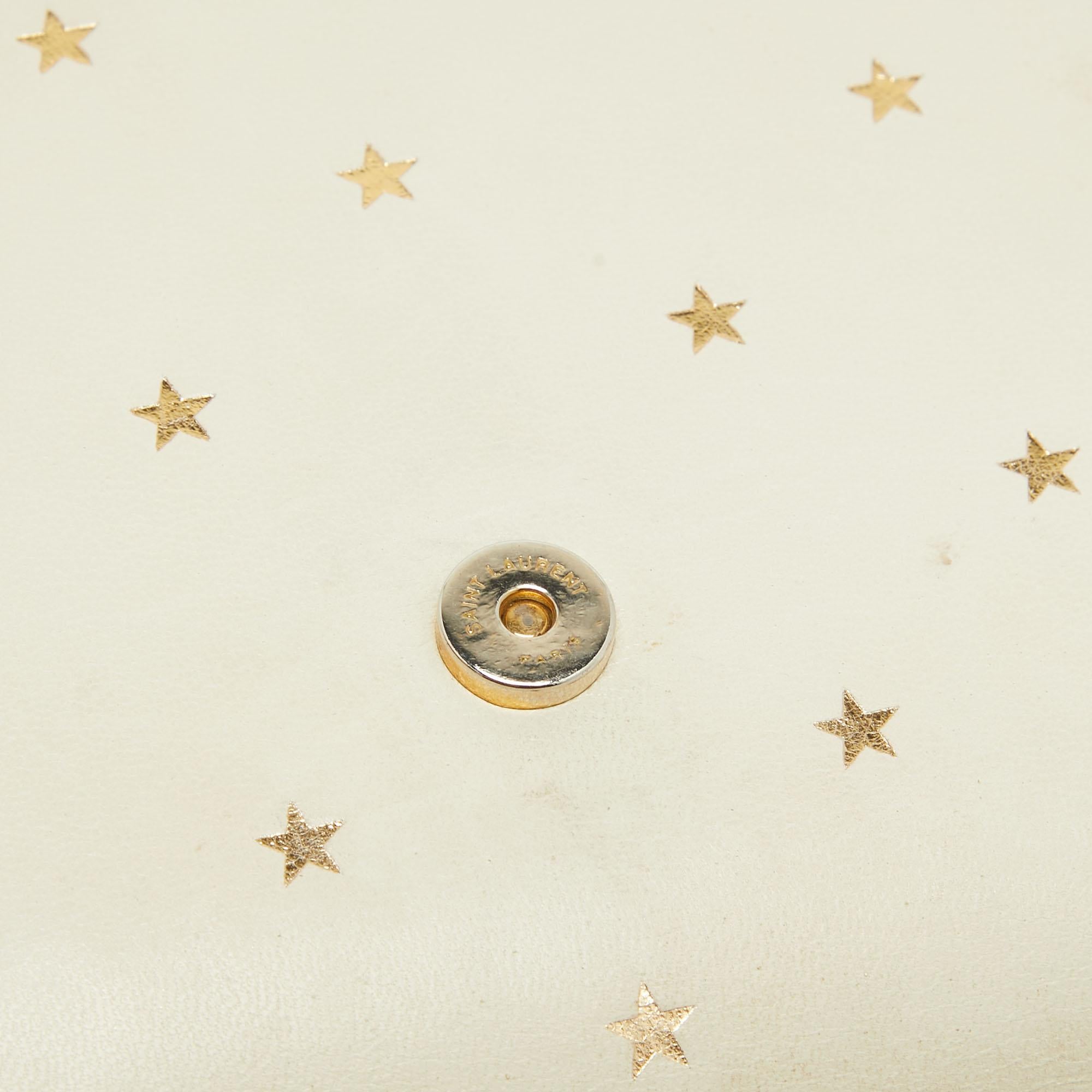 Saint Laurent Cream Leather Medium Kate Star Shoulder Bag 5