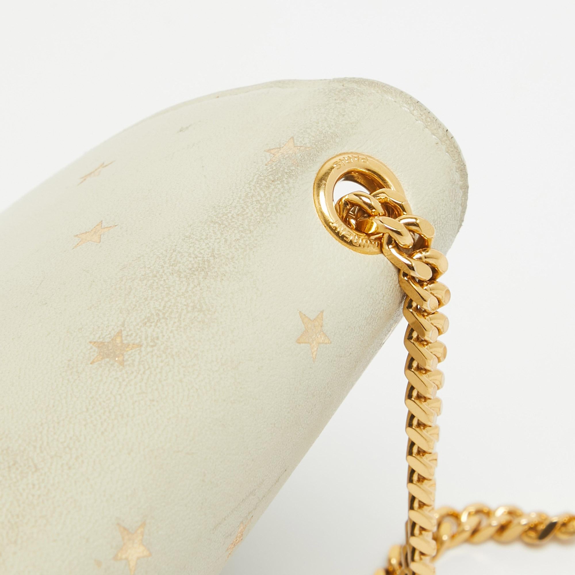 Saint Laurent Cream Leather Medium Kate Star Shoulder Bag 1
