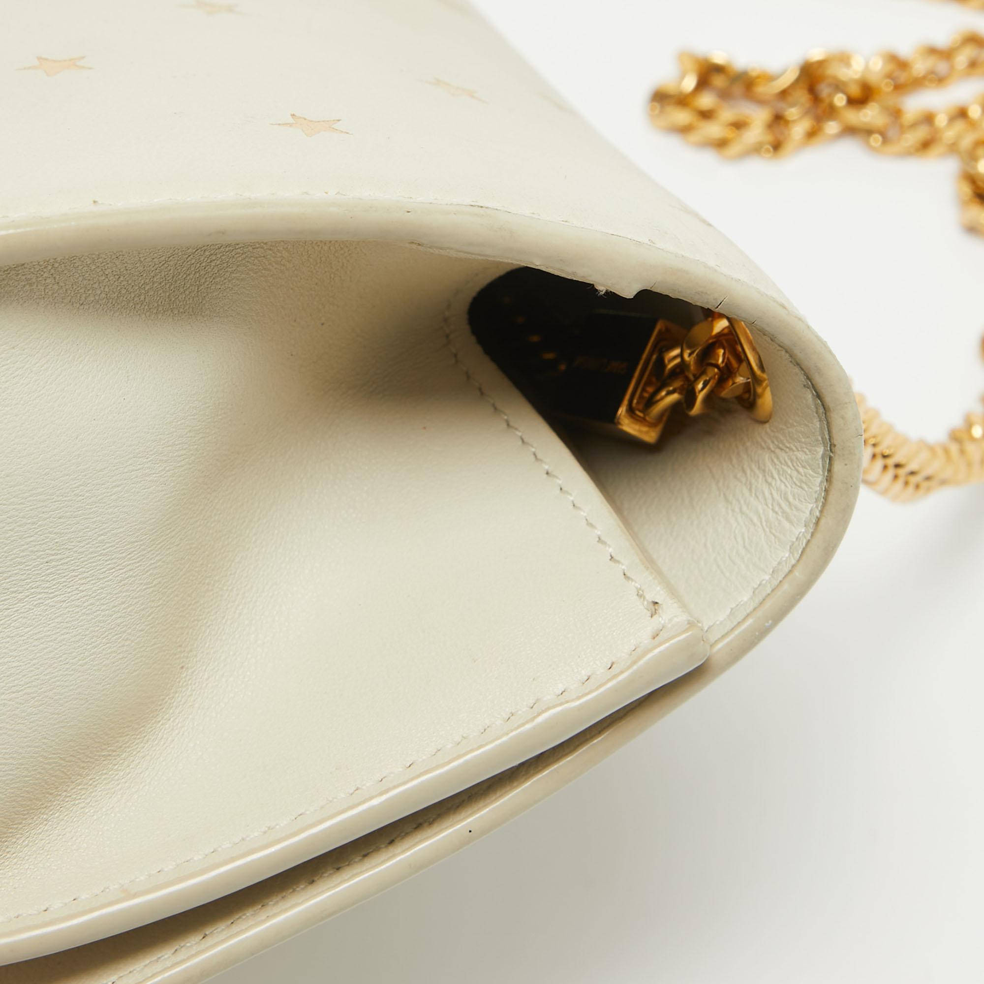 Saint Laurent Cream Leather Medium Kate Star Shoulder Bag 2