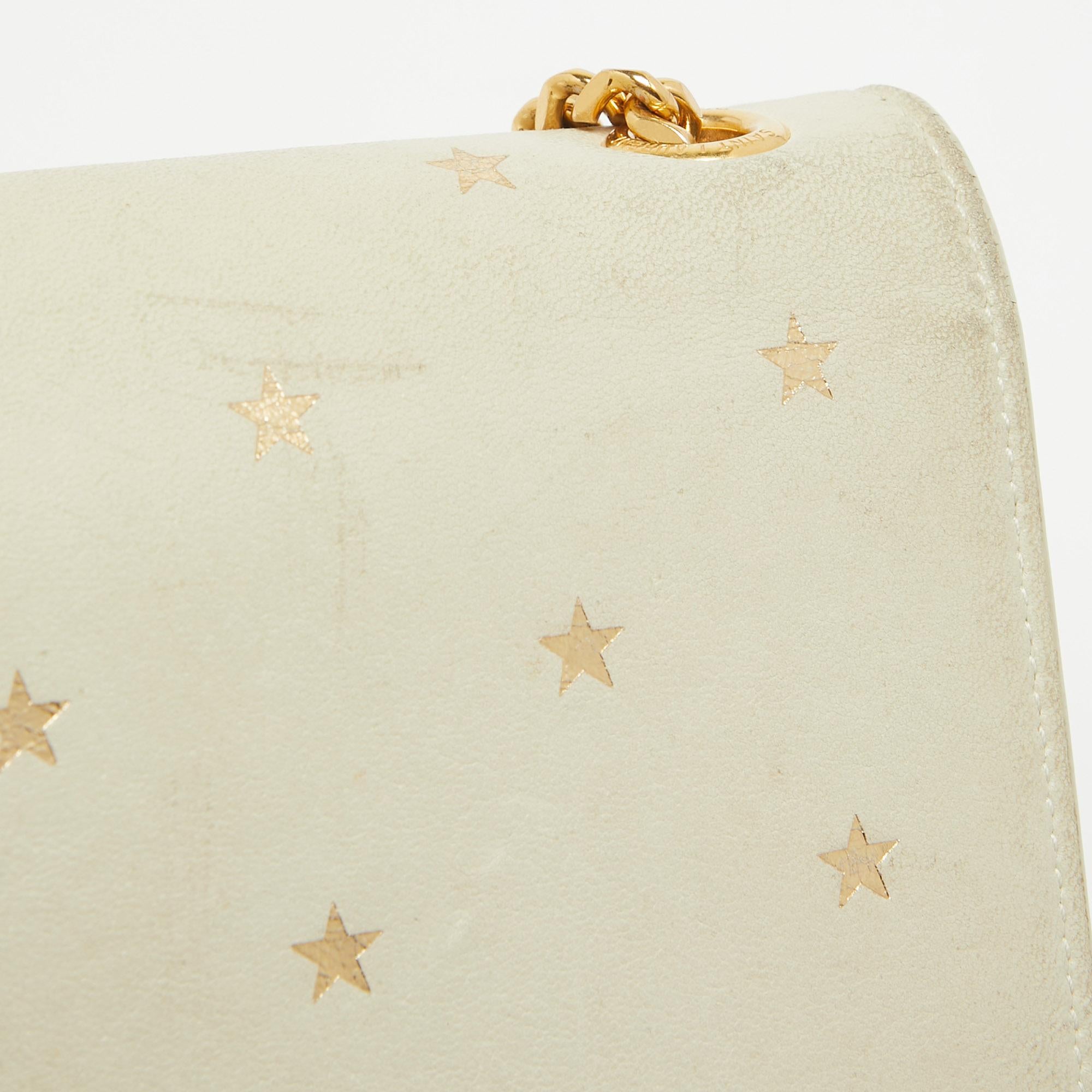 Saint Laurent Cream Leather Medium Kate Star Shoulder Bag 3