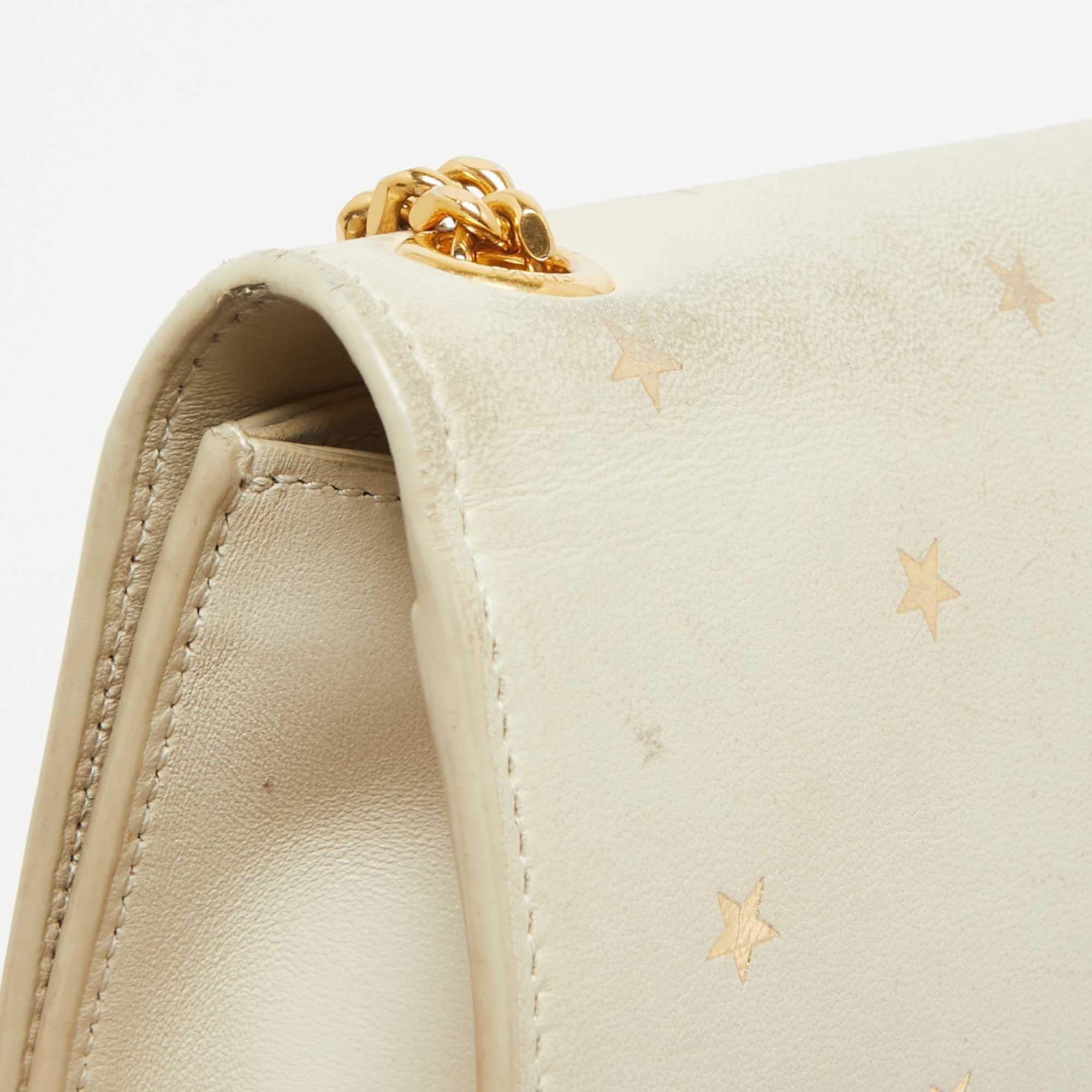 Saint Laurent Cream Leather Medium Kate Star Shoulder Bag 4