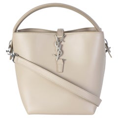 Saint Laurent Cream Shiny Calfskin Small Le 37 Bucket Bag