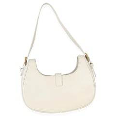 Saint Laurent Borsa Le Fermoir in pelle di vitello liscia color crema
