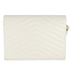 Saint Laurent Creama Soft Grain De Poudre Triquilt Monogram Clutch