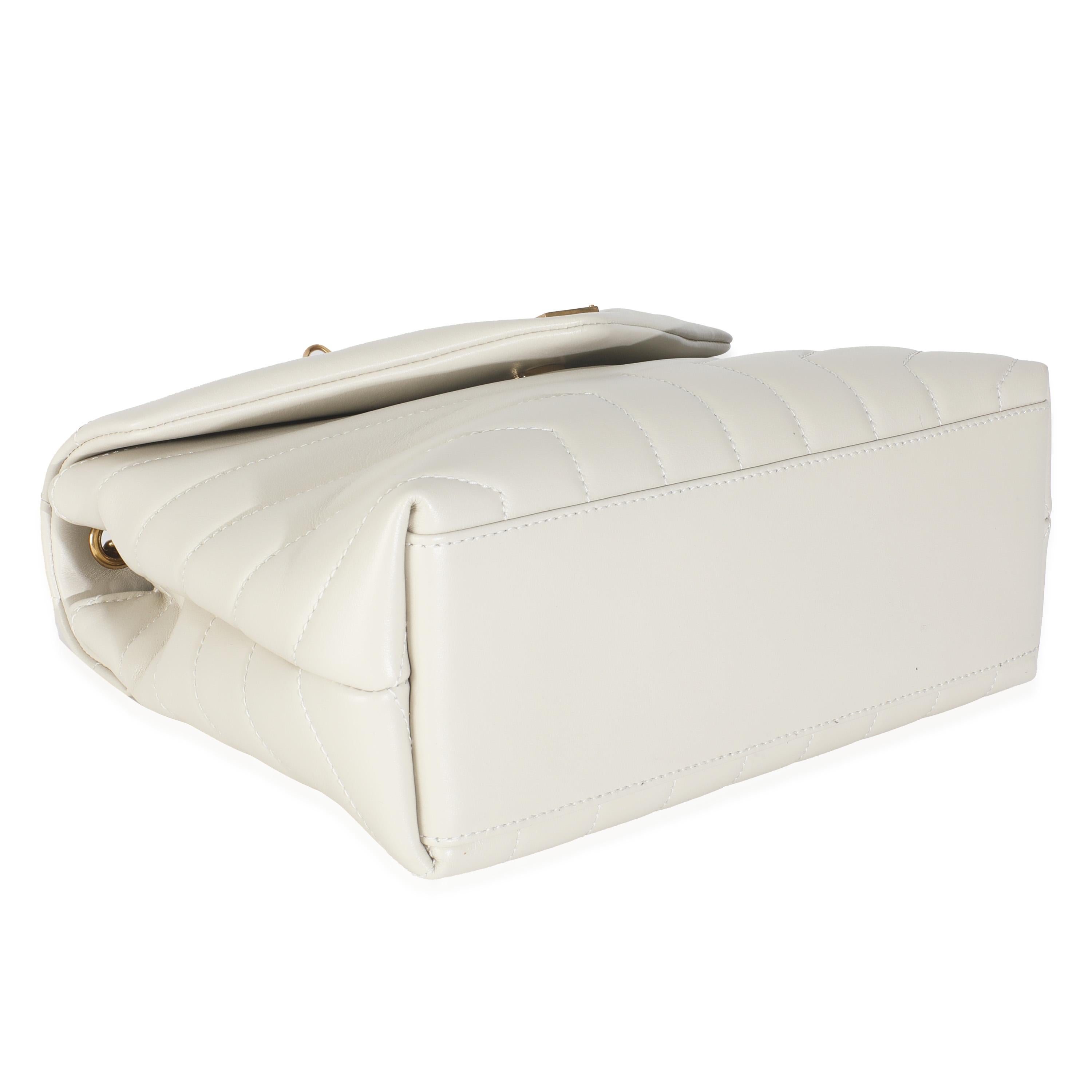 Saint Laurent Crema Weiches Kalbsleder Y Gesteppt Kleine Loulou Kette Satchel im Angebot 2