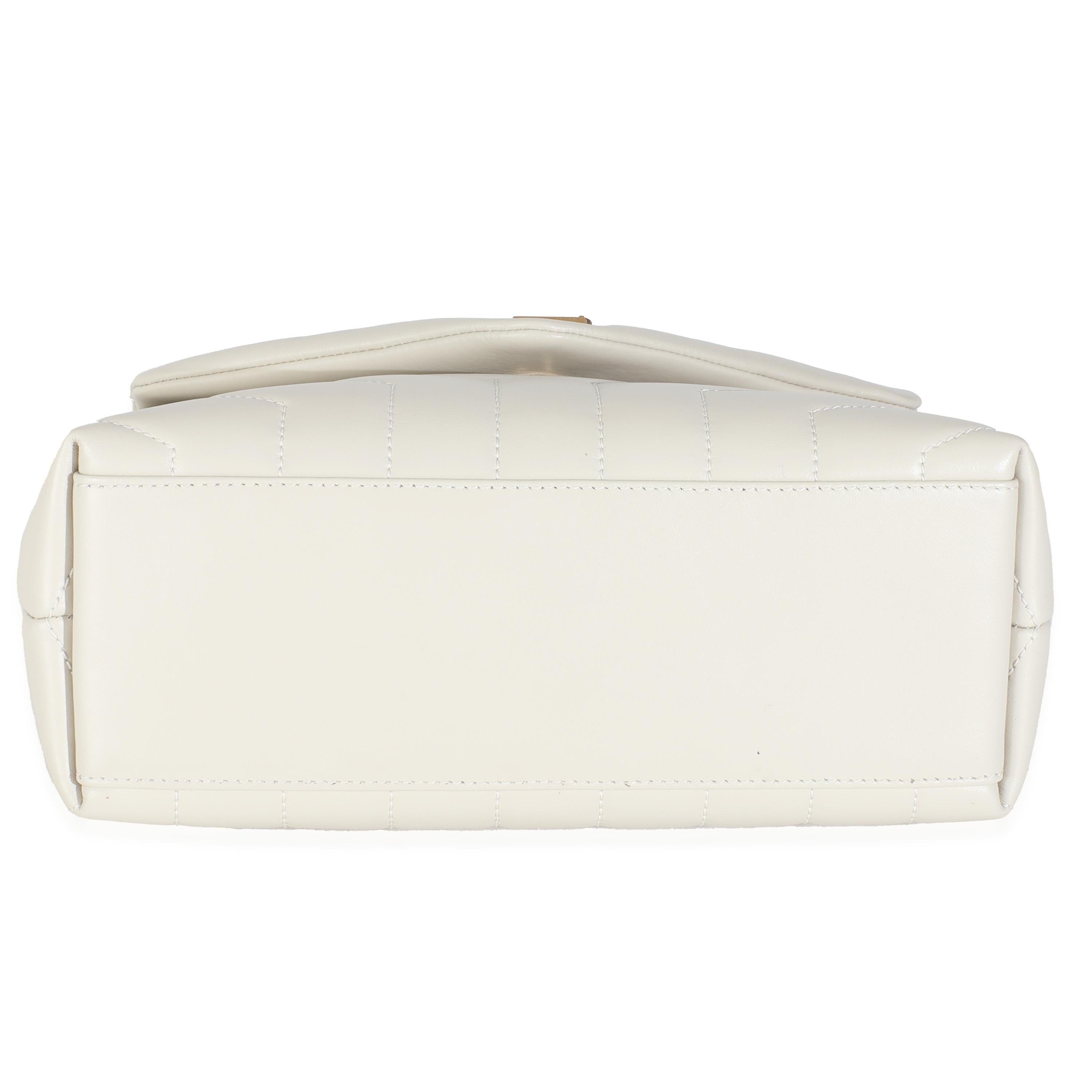 Saint Laurent Crema Weiches Kalbsleder Y Gesteppt Kleine Loulou Kette Satchel im Angebot 3