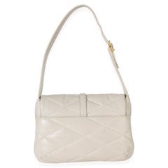 Saint Laurent Crema Soft Diamond Quilted Lambskin Le 5 a 7 Shoulder Flap Bag