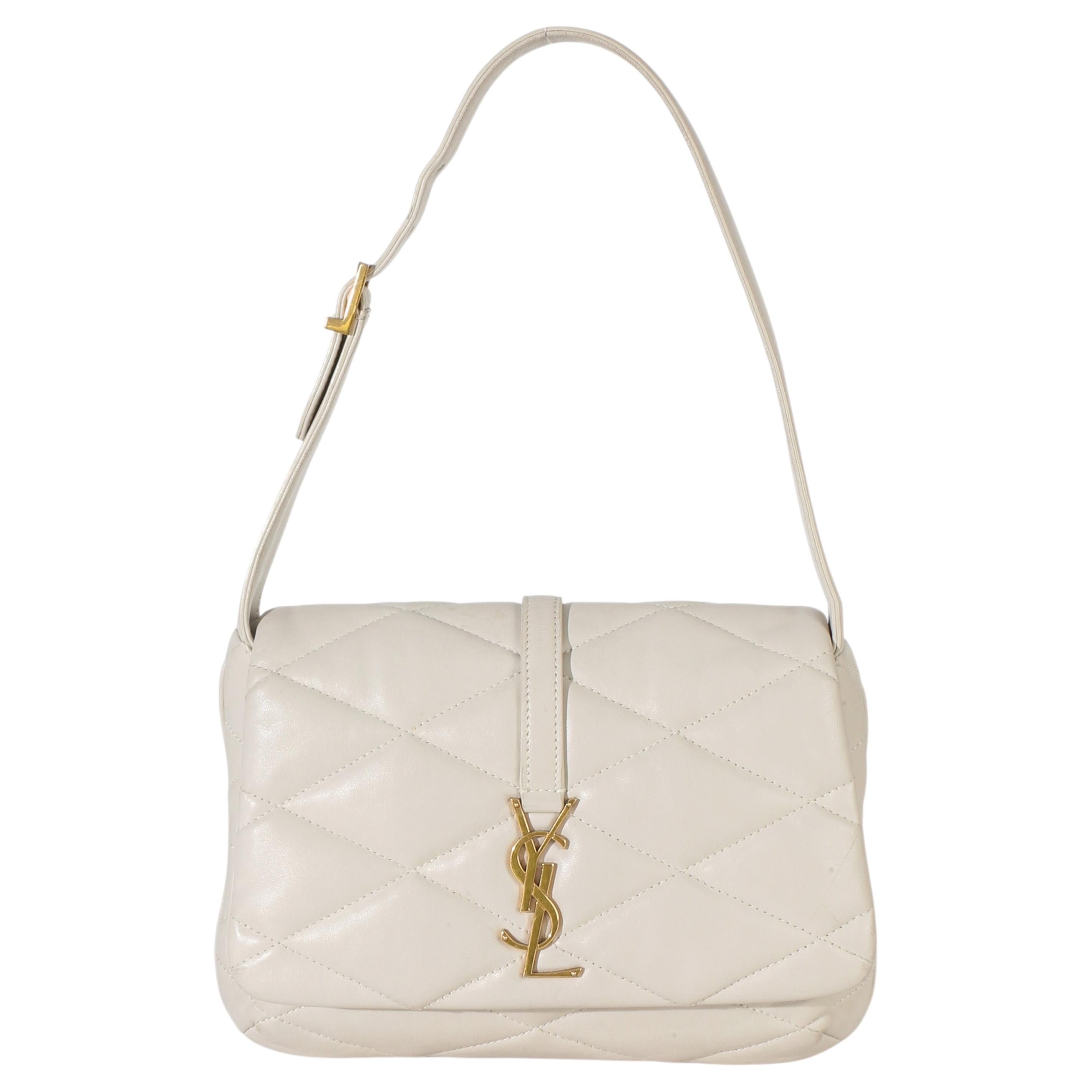Sac à bandoulière à rabat « Le 5 à 7 » en cuir d'agneau matelassé « Crema Soft Diamond » de Saint Laurent