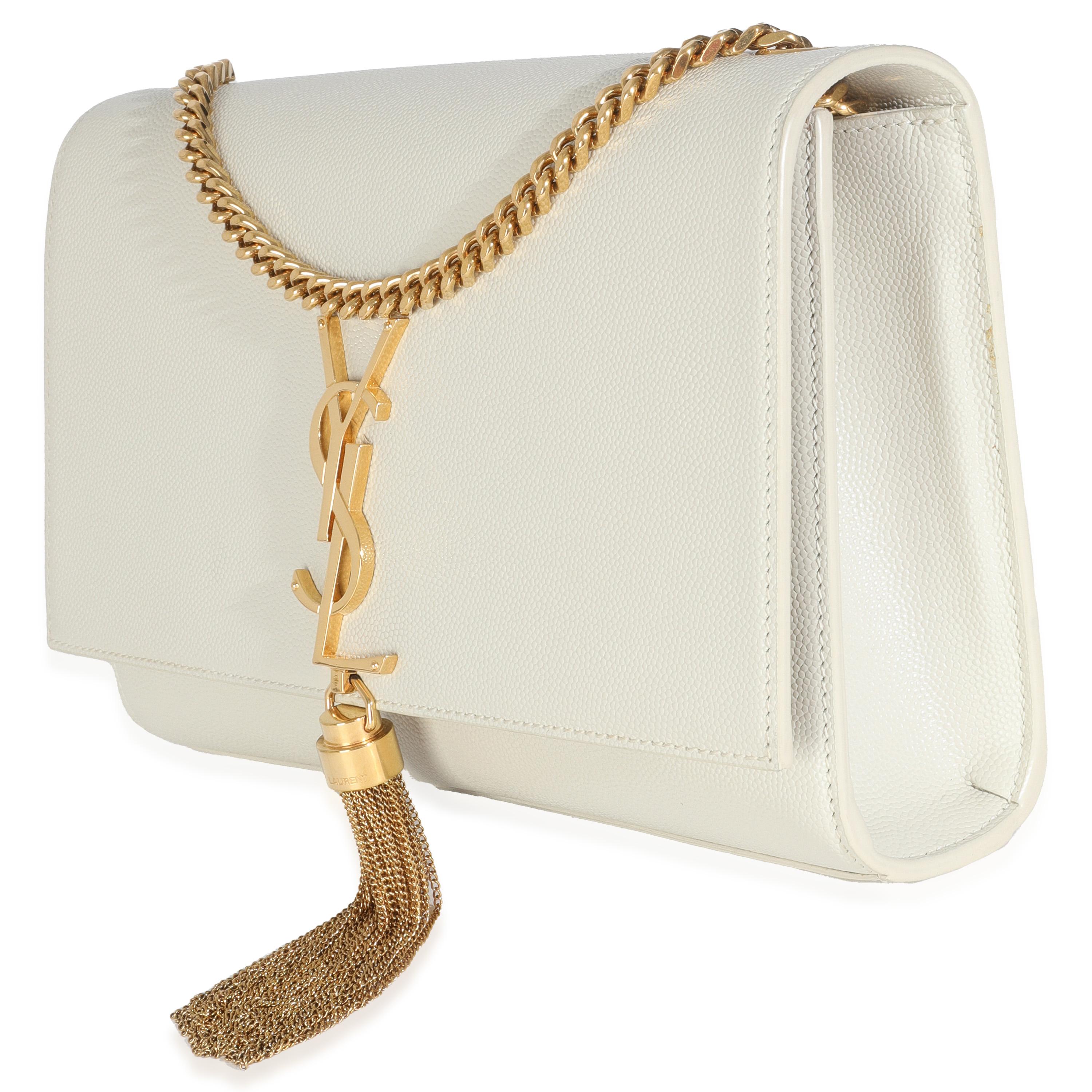 Saint Laurent Soft Grain De Poudre Medium Kate Tassel Satchel Excellent état - En vente à New York, NY