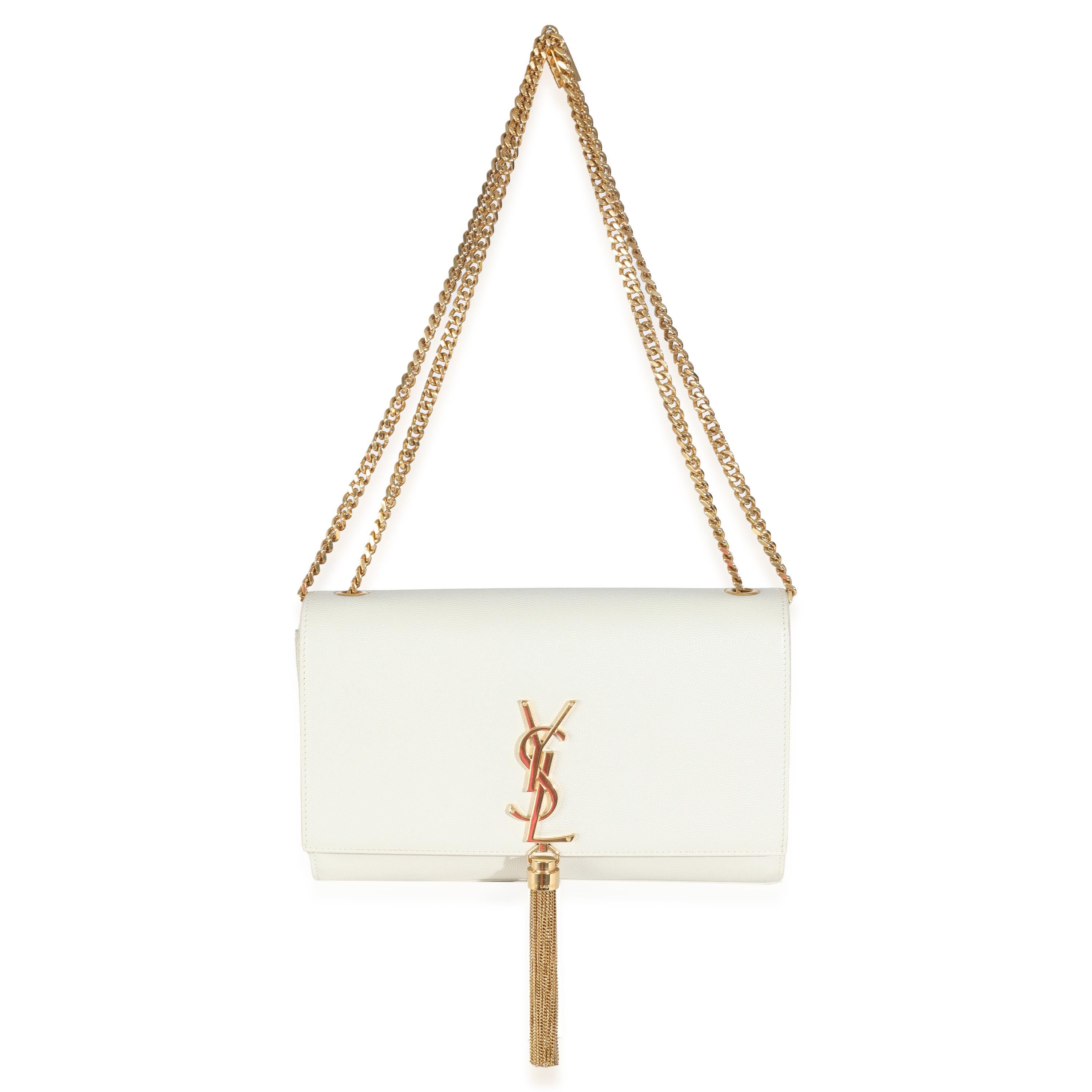 Saint Laurent Soft Grain De Poudre Medium Kate Tassel Satchel en vente 1