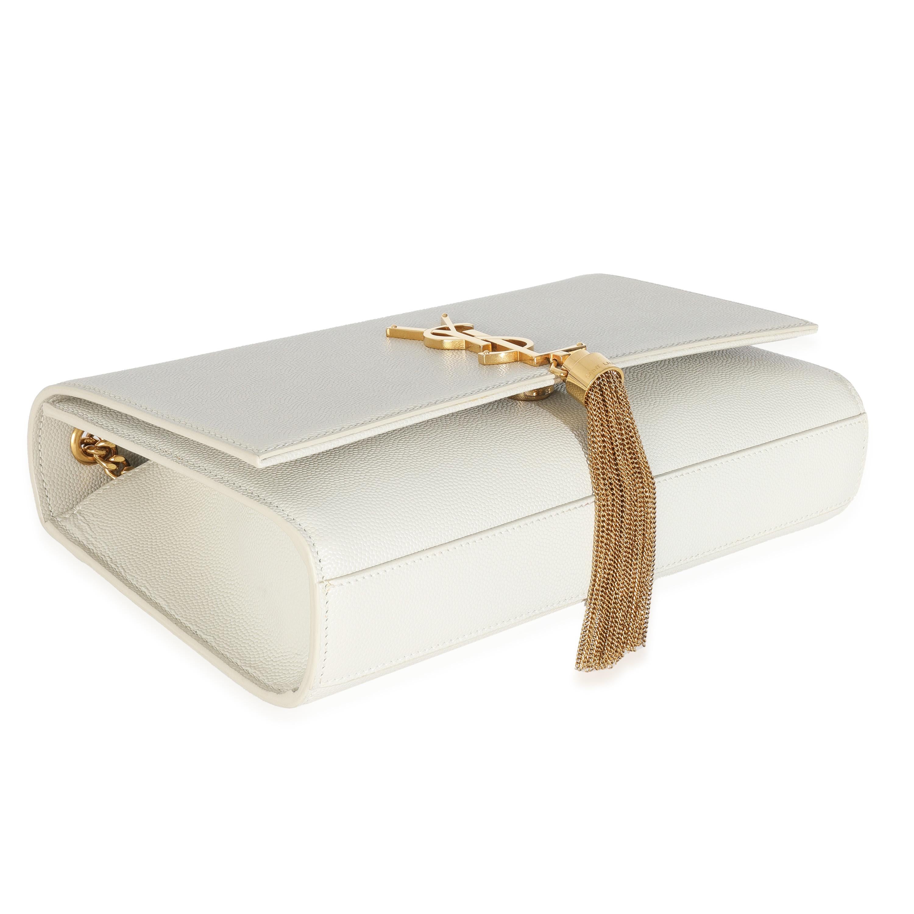Saint Laurent Soft Grain De Poudre Medium Kate Tassel Satchel en vente 2