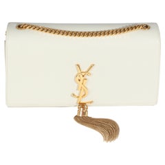 Saint Laurent Crema Soft Grain De Poudre Medium Kate Tassel Satchel