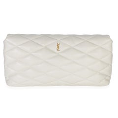 Saint Laurent Crema Soft Quilted Lambskin Sade Puffer Envelope Clutch
