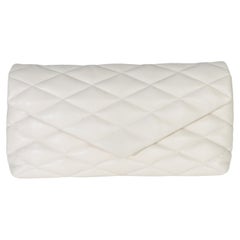 Saint Laurent Crema Soft Quilted Lambskin Sade Puffer Envelope Clutch