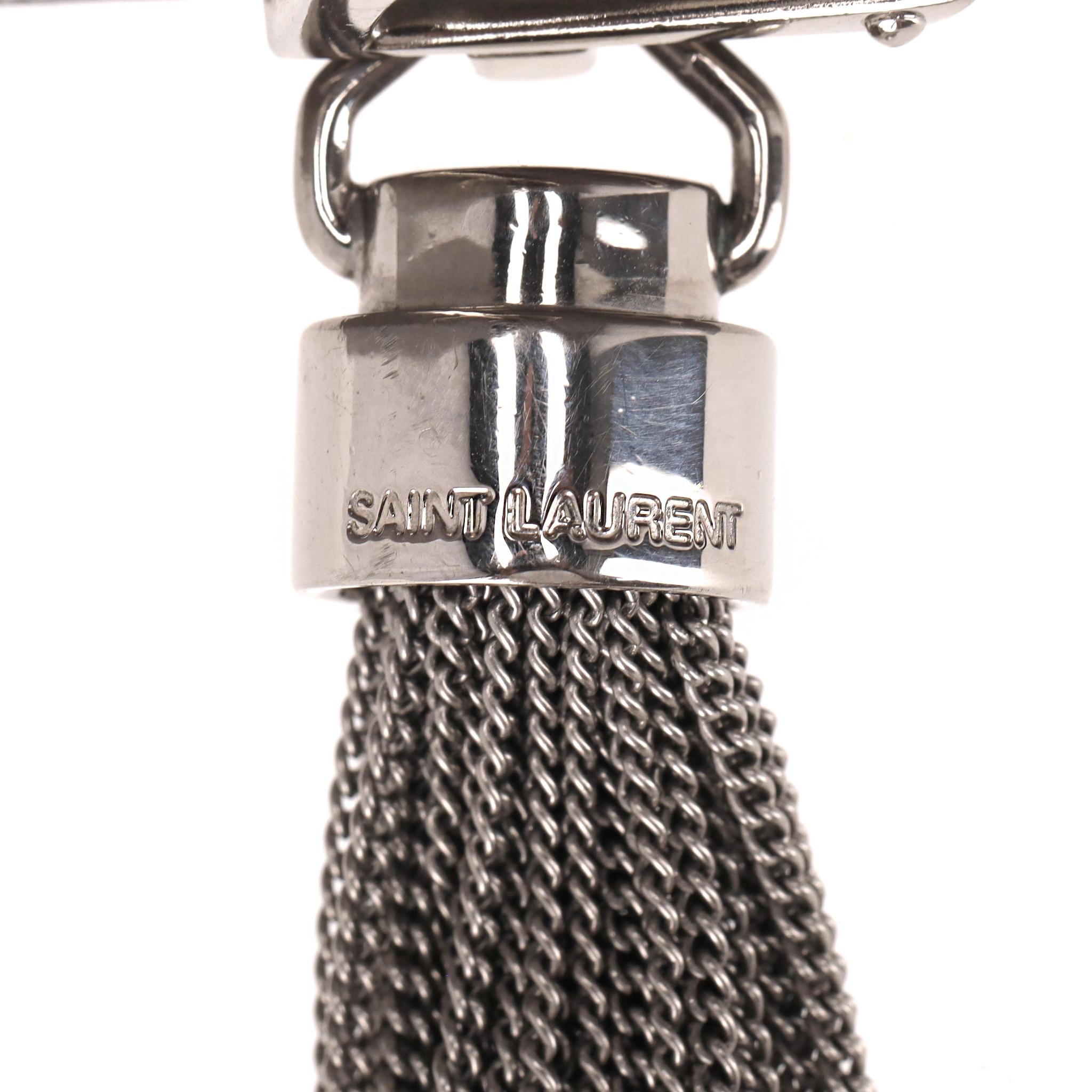 Saint Laurent Croc Embossed Leather Kate Tassel Shoulder Bag For Sale 4