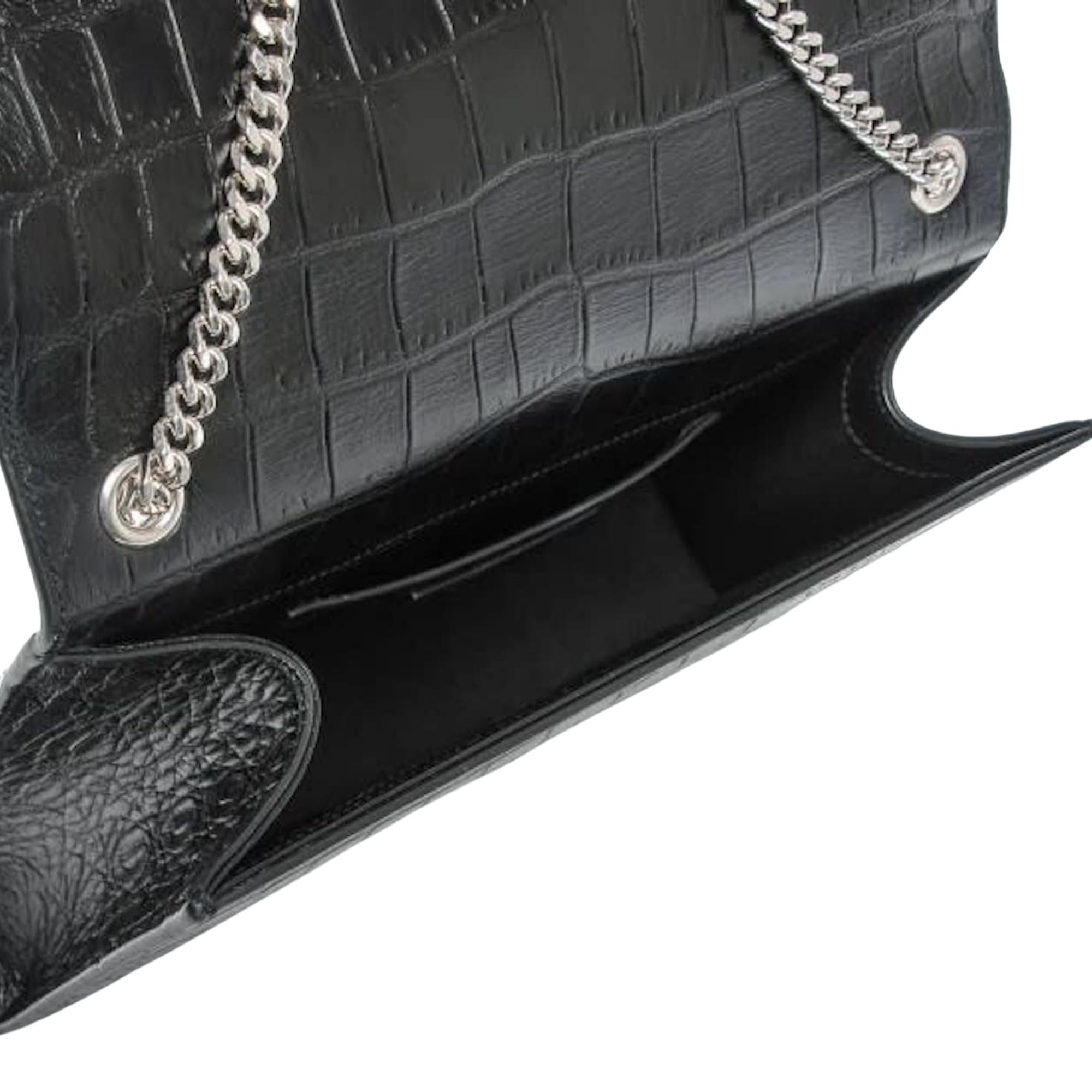 Saint Laurent Crocodile Embossed Chain Tassel Kate Bag (354119) 1