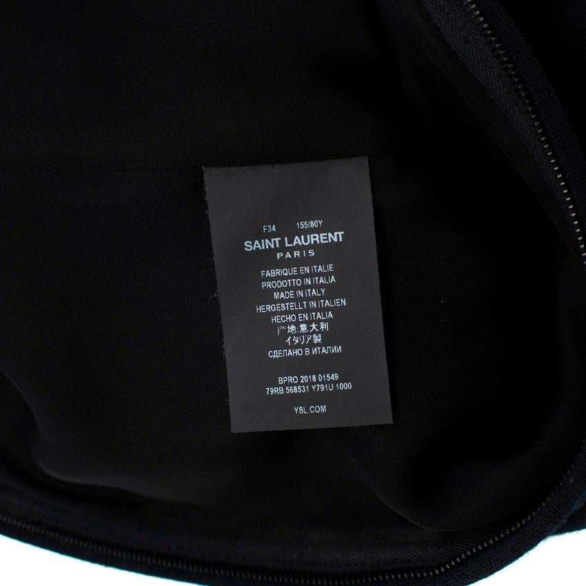 Women's Saint Laurent Crystal Embellished Black Wool Mini Shift Dress For Sale