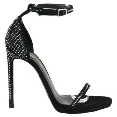 Saint Laurent Crystal Embellished Suede Sandals