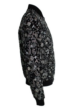 Saint Laurent, Crystal embellished velvet teddy bomber 2018