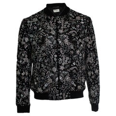 Saint Laurent, Crystal embellished velvet teddy bomber 2018