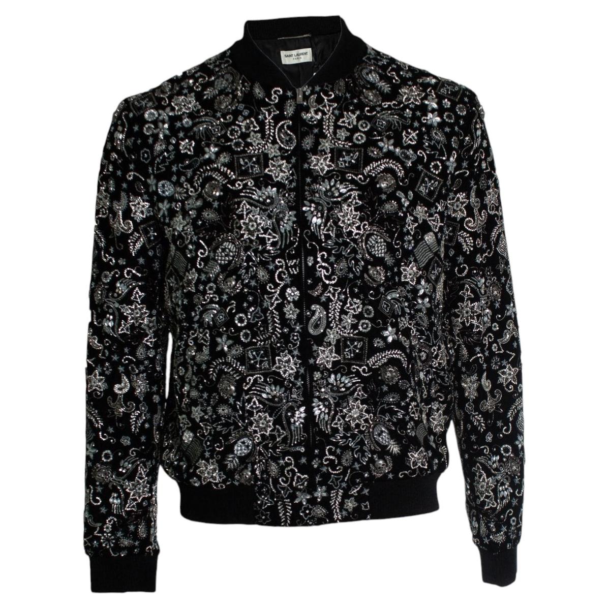Saint Laurent, Bomber de terciopelo de cristal 2018