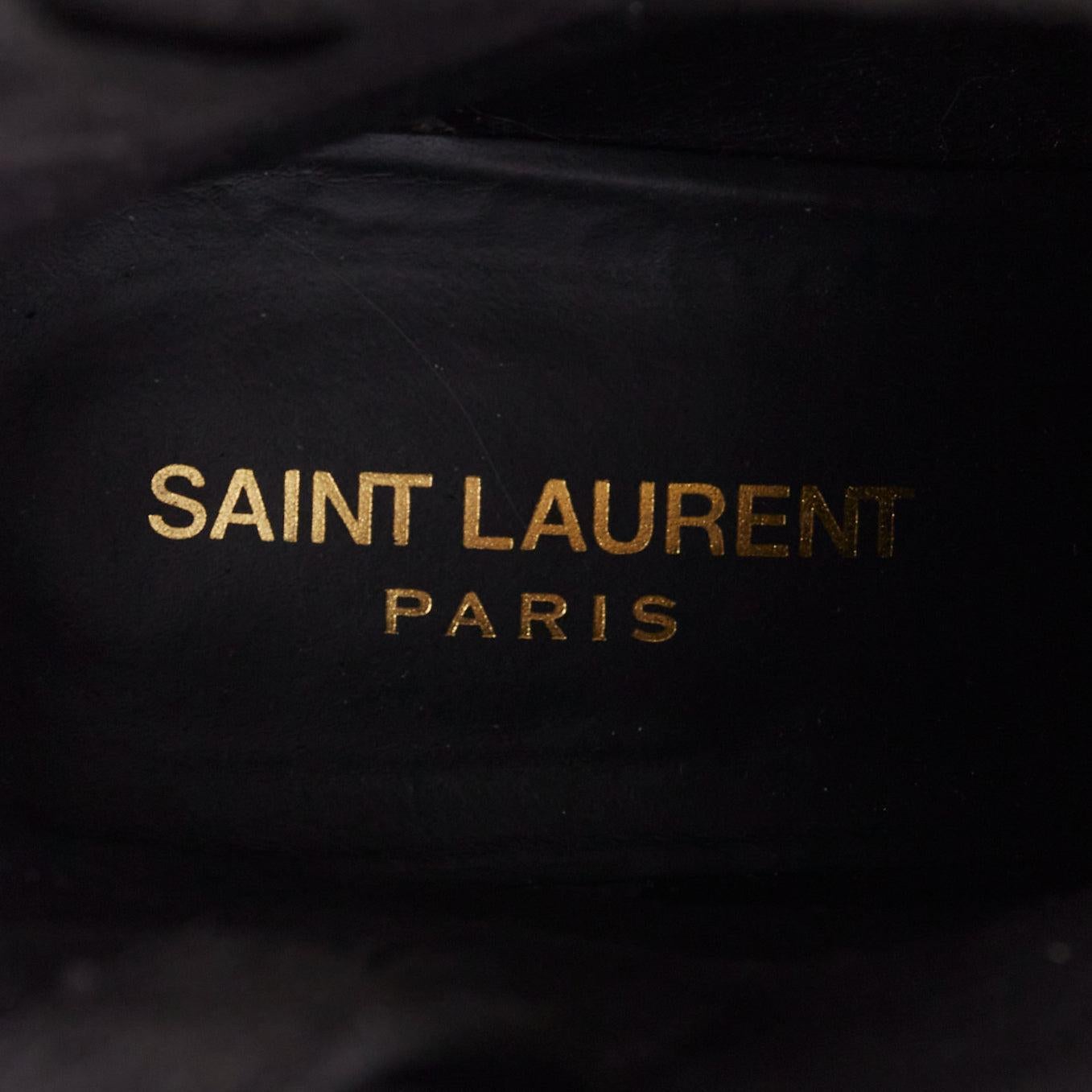 SAINT LAURENT Curtis 80 nero scamosciato frange tacco cubano stivali western EU39.5 in vendita 5