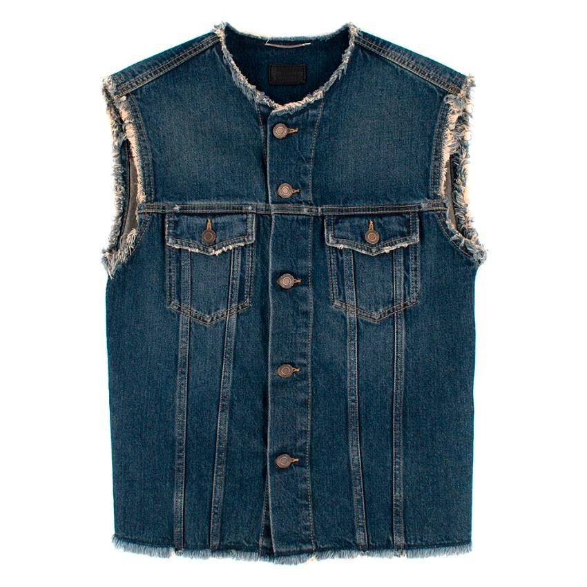 Saint Laurent Cutoff Jeans Jacket S  In Excellent Condition In London, GB